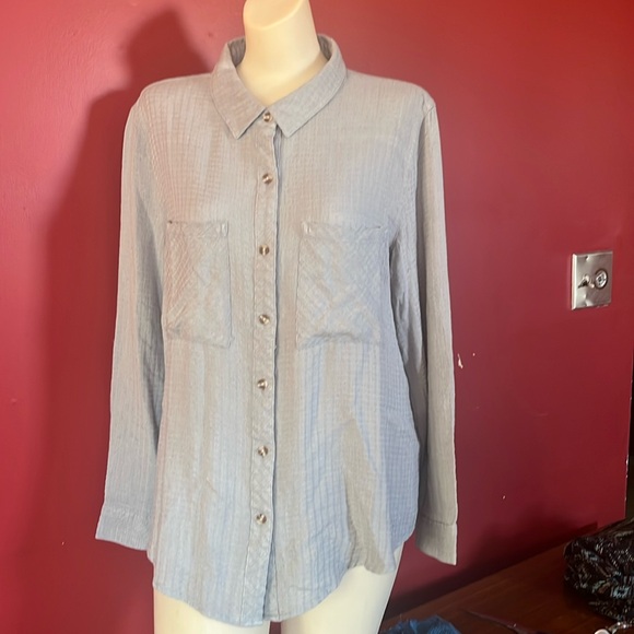 Grace & Lace Tops - New grace & love button down light gray blouse